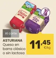 Autoservicios Familia Asturiana - queso en barra clásico o sin lactosa oferta