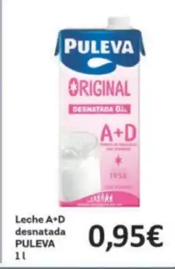 Economy Cash PULEVA Leche A+D desnatada oferta