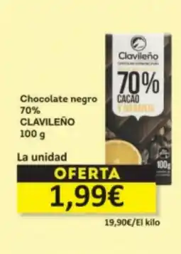 Economy Cash CLAVILEÑO Chocolate negro 70% oferta
