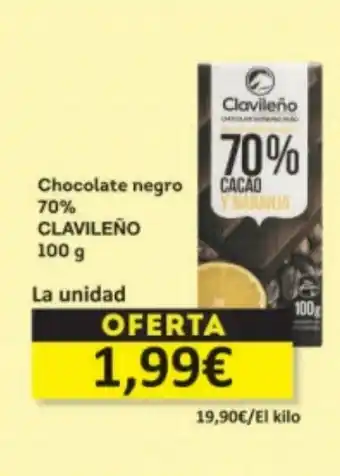 Economy Cash CLAVILEÑO Chocolate negro 70% oferta