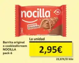 Economy Cash NOCILLA Barrita original o cookies & cream oferta