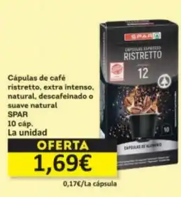 Economy Cash SPAR Cápulas de café ristretto, extra intenso, natural, descafeinado o suave natural oferta
