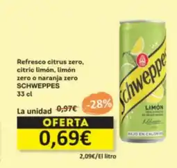Economy Cash SCHWEPPES Refresco citrus zero, citric limón, limón zero o naranja zero oferta