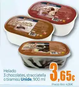 Unide Supermercados UNIDE Helado 3 chocolates, stracciatella o tiramisú oferta
