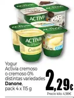 Unide Supermercados DANONE Yogur Activia cremoso o cremoso 0% distintas variedades oferta