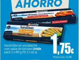 Unide Supermercados UNIDE Sardinillas en escabeche o en salsa de tomate oferta