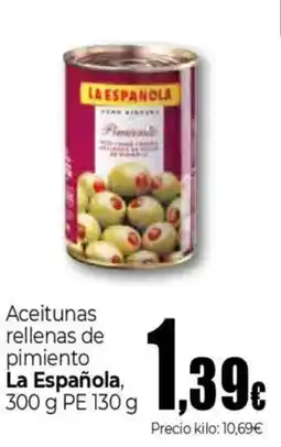 Unide Supermercados LA ESPANOLA Aceitunas rellenas de pimiento oferta
