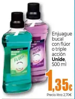 Unide Supermercados UNIDE Enjuague bucal con flúor o triple acción oferta