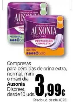 Unide Supermercados AUSONIA Compresas para pérdidas de orina extra,normal mini o maxi dia oferta