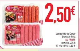 Masymas ELPOZO Longaniza de Cerdo Blanca o Roja oferta