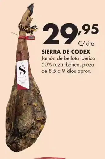 Supermercados Lupa SIERRA DE CODEX Jamón de bellota ibérico 50% raza ibérica oferta