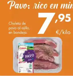 Supermercados Lupa Chuleta de pavo al ajillo, en bandeja oferta