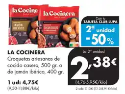 Supermercados Lupa LA COCINERA Croquetas artesanas de cocido casero o de jamon iberico oferta