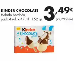 Supermercados Lupa KINDER CHOCOLATE Helado bombón oferta