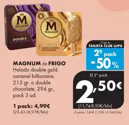 Supermercados Lupa MAGNUM de FRIGO Helado double gold caramel billionaire oferta