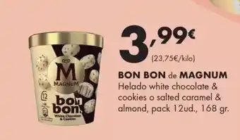Supermercados Lupa BON BON de MAGNUM Helado white chocolate & cookies o salted caramel & almond oferta