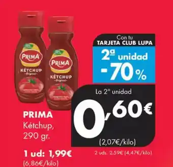 Supermercados Lupa PRIMA Kétchup oferta