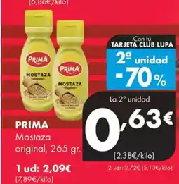 Supermercados Lupa PRIMA Mostaza original oferta