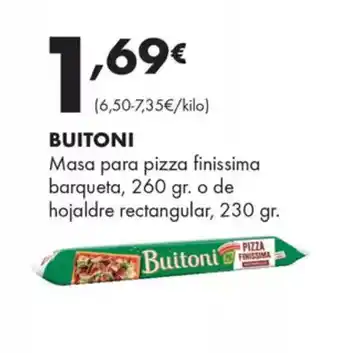 Supermercados Lupa BUITONI Masa para pizza finissima barqueta oferta
