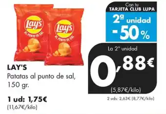 Supermercados Lupa LAY'S Patatas al punto de sal oferta