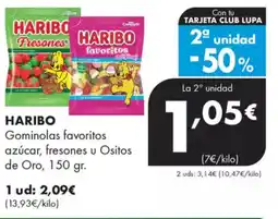 Supermercados Lupa HARIBO Gominolas favoritos azúcar, fresones u Ositos oferta