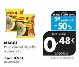 Supermercados Lupa MAGGI Pasta oriental de pollo o curry oferta
