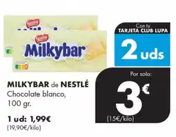 Supermercados Lupa MILKYBAR de NESTLÉ Chocolate blanco oferta
