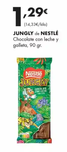 Supermercados Lupa JUNGLY de NESTLÉ Chocolate con leche y galleta oferta