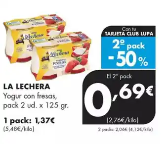 Supermercados Lupa LA LECHERA Yogur con fresas oferta