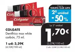 Supermercados Lupa COLGATE Dentifrico max white carbón oferta