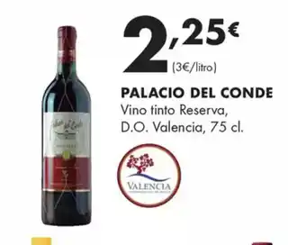 Supermercados Lupa PALACIO DEL CONDE Vino tinto Reserva, D.O. Valencia oferta