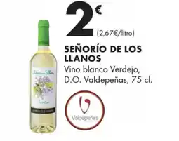 Supermercados Lupa SEÑORÍO DE LOS LLANOS Vino blanco Verdejo, D.O. Valdepeñas oferta