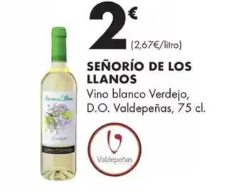 Supermercados Lupa SEÑORÍO DE LOS LLANOS Vino blanco Verdejo, D.O. Valdepeñas oferta