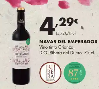 Supermercados Lupa NAVAS DEL EMPERADOR Vino tinto Crianza D.O. Ribera del Duero oferta