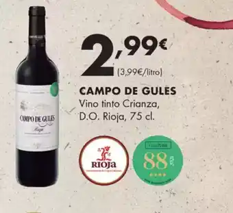 Supermercados Lupa CAMPO DE GULES Vino tinto Crianza, D.O. Rioja oferta