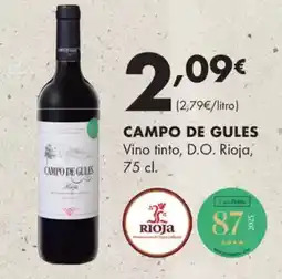 Supermercados Lupa CAMPO DE GULES Vino tinto, D.O. Rioja oferta
