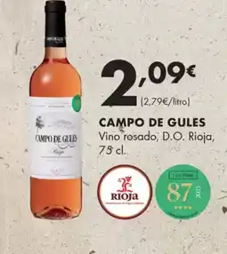 Supermercados Lupa CAMPO DE GULES Vino rosado, D.O. Rioja oferta