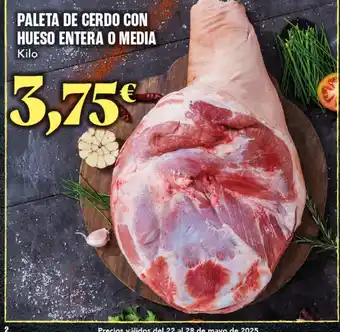 Gadis Paleta de cerdo con hueso entera o media oferta