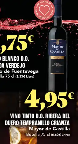 Gadis MAYOR DE CASTILLA Vino tinto d.o. ribera del duero tempranillo crianza oferta
