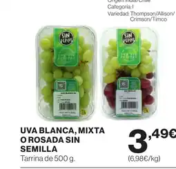 Supercor Uva blanca, mixta o rosada sin semilla oferta