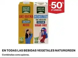 Supercor NATURGREEN En todas las bebidas vegetales oferta