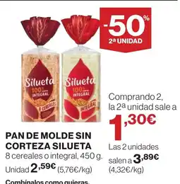 Supercor SILUETA Pan de molde sin corteza oferta