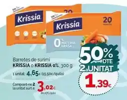 Condis Krissia - barretes de surimi o 0% oferta