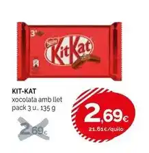 Condis Kit kat - xocolata amb llet oferta