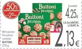 Valvi Supermercats Buitoni - mini pizzes piccolinis varietat oferta