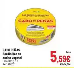Makro Cabo de peñas - sardinillas en aceite vegetal oferta