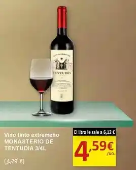 SPAR Monasterio de tentudia - vino tinto extremeno oferta