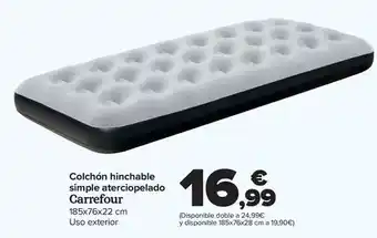 Carrefour Carrefour - colchón hinchable simple aterciopelado oferta
