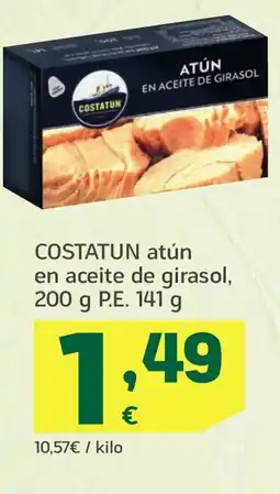 HiperDino COSTATUN atún en aceite de girasol, oferta