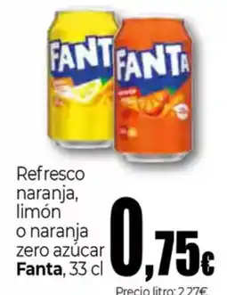 UDACO FANTA Refresco naranja, limón o naranja zero azúcar oferta